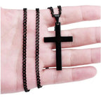 Cross Necklace Stainless Steel Pendant 23.62-Inch Chain