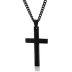 Cross Necklace Stainless Steel Pendant 23.62-Inch Chain