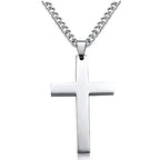 Cross Necklace Stainless Steel Pendant 23.62-Inch Chain