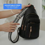 Crossbody Bag 5 Compartments Adjustable Strap Hidden Rear Pocket