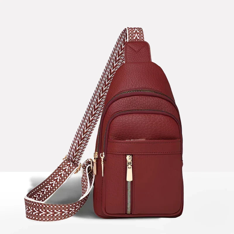 Crossbody Bag 5 Compartments Adjustable Strap Hidden Rear Pocket