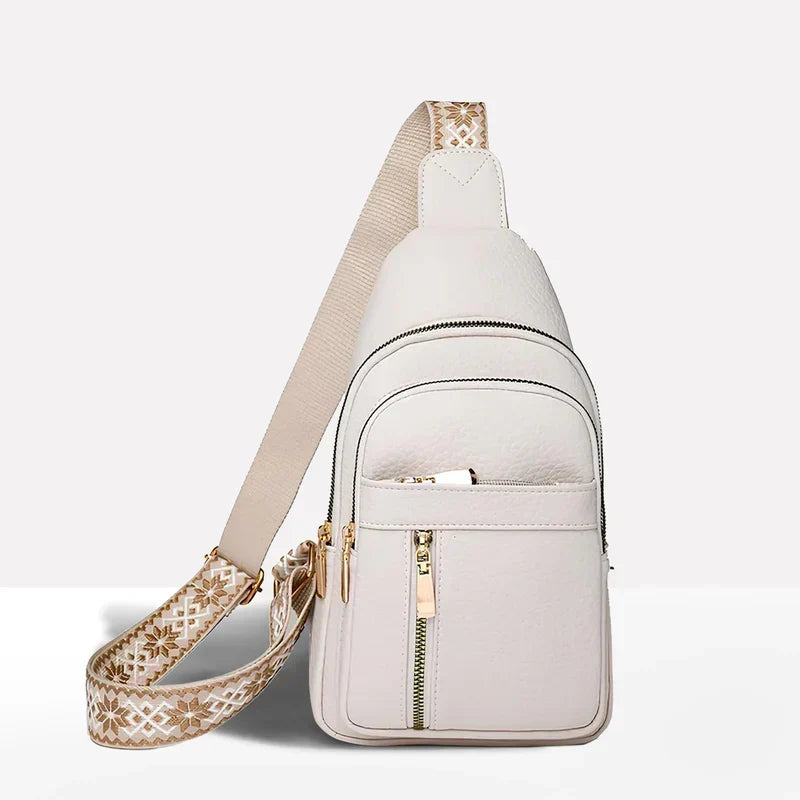 Crossbody Bag 5 Compartments Adjustable Strap Hidden Rear Pocket