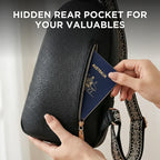 Crossbody Bag 5 Compartments Adjustable Strap Hidden Rear Pocket