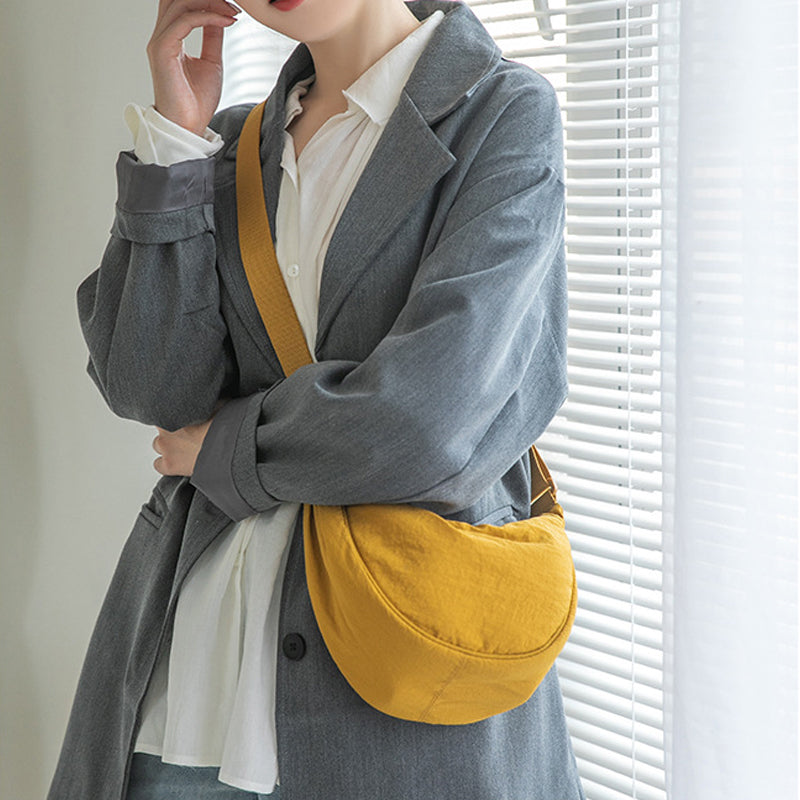 Crossbody Bag Half-Moon Adjustable Strap Multiple Compartments