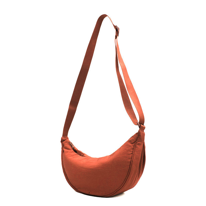 Crossbody Bag Half-Moon Adjustable Strap Multiple Compartments