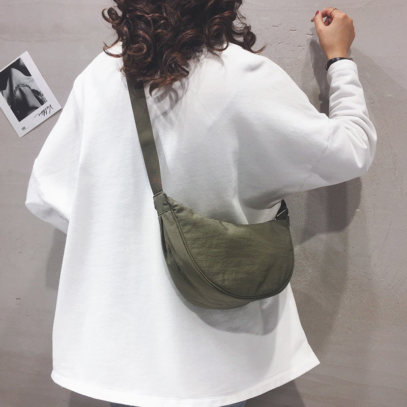 Crossbody Bag Half-Moon Adjustable Strap Multiple Compartments