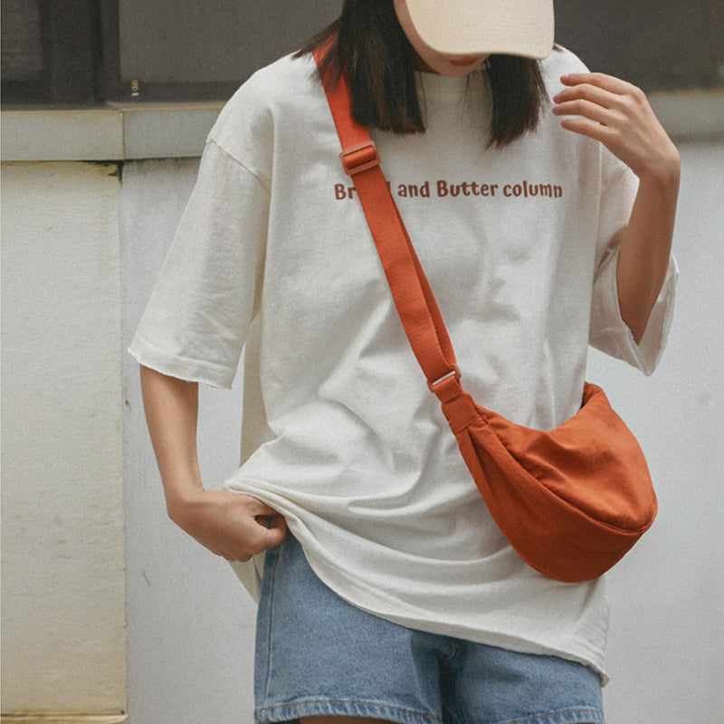 Crossbody Bag Half-Moon Adjustable Strap Multiple Compartments