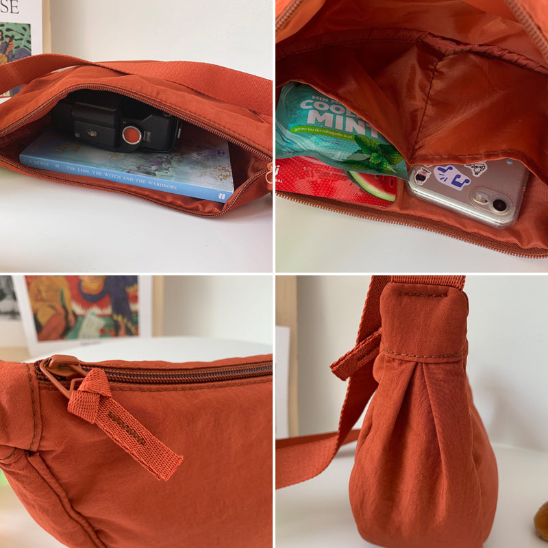 Crossbody Bag Half-Moon Adjustable Strap Multiple Compartments