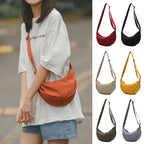 Crossbody Bag Half-Moon Adjustable Strap Multiple Compartments
