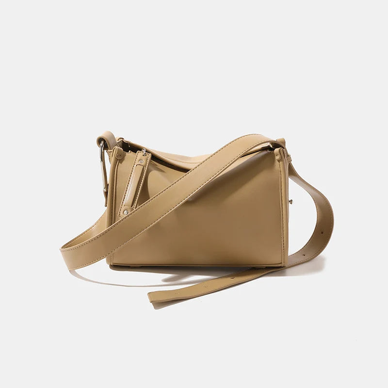 Crossbody Bag Leather Adjustable Strap Secure Zipper