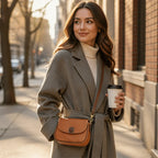Crossbody Bag Soft Leather Magnetic Gold Clasp & Adjustable Strap