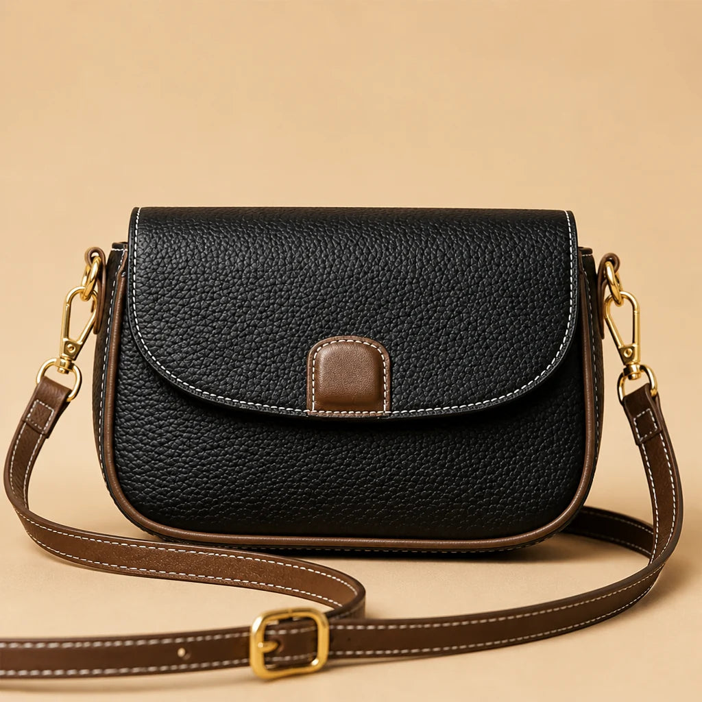 Crossbody Bag Soft Leather Magnetic Gold Clasp & Adjustable Strap