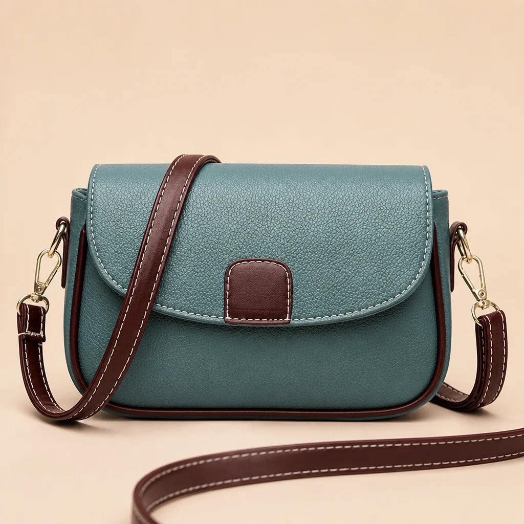 Crossbody Bag Soft Leather Magnetic Gold Clasp & Adjustable Strap