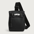 Crossbody Bag Structured Leather Adjustable Strap Buckle Closure