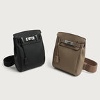 Crossbody Bag Structured Leather Adjustable Strap Buckle Closure