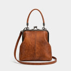 Crossbody Bag Vintage Kiss-Lock Top Handle & Crossbody Strap