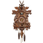 Cuckoo Clock Hand-Painted Wood Moving Figures & Swinging Pendulum