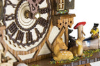 Cuckoo Clock Hand-Painted Wood Moving Figures & Swinging Pendulum
