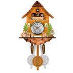 Cuckoo Clock Hand-Painted Wood Moving Figures & Swinging Pendulum