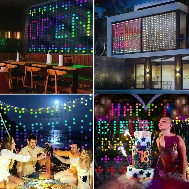 Curtain Lights RGB Color-Changing App-Controlled Music Sync