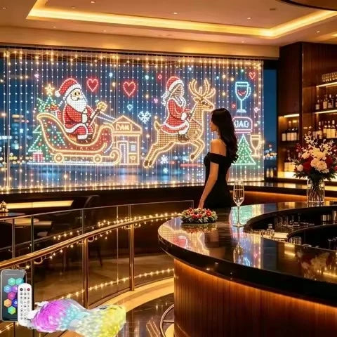 Curtain Lights RGB Color-Changing App-Controlled Music Sync