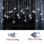Curtain Lights Snowflake LED 8 Modes IP44 Splash-Resistant