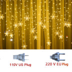 Curtain Lights Snowflake LED 8 Modes IP44 Splash-Resistant