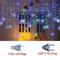 Curtain Lights Snowflake LED 8 Modes IP44 Splash-Resistant