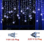 Curtain Lights Snowflake LED 8 Modes IP44 Splash-Resistant