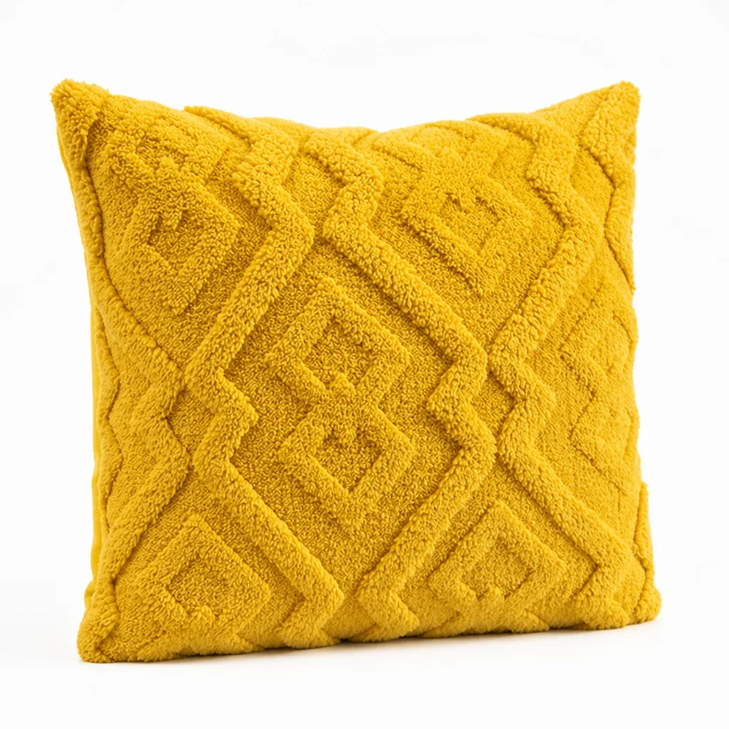 Cushion Cover Plush Microfiber Fuzzy Diamond 18x18