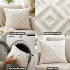 Cushion Cover Plush Microfiber Fuzzy Diamond 18x18