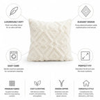 Cushion Cover Plush Microfiber Fuzzy Diamond 18x18