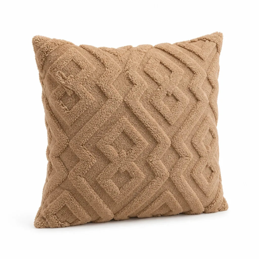 Cushion Cover Plush Microfiber Fuzzy Diamond 18x18