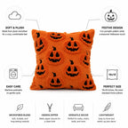 Cushion Cover Plush Microfiber Pumpkin 18x18 Machine Washable