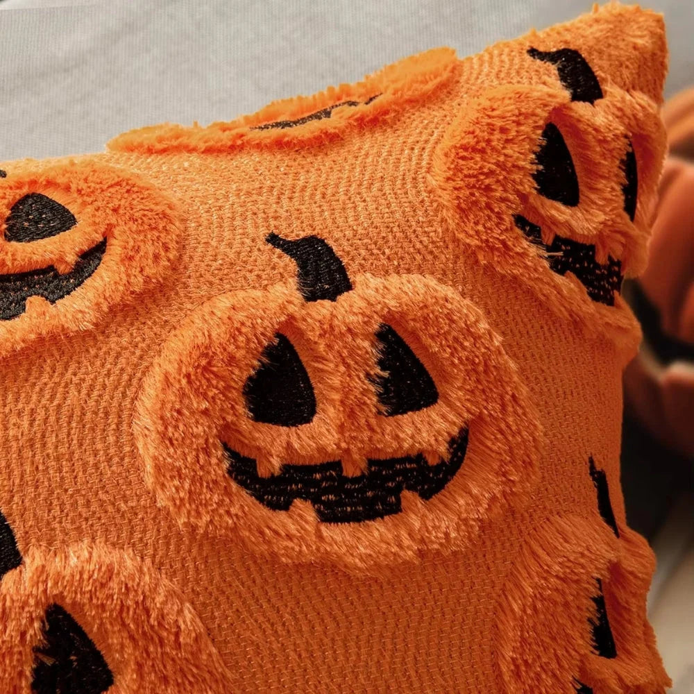 Cushion Cover Pumpkin Pattern Machine Washable 18 x 18 Inch