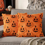 Cushion Cover Pumpkin Pattern Machine Washable 18 x 18 Inch