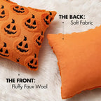 Cushion Cover Pumpkin Pattern Machine Washable 18 x 18 Inch