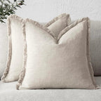 Cushion Cover Set Cotton-Linen Blend Hidden Zipper Set of 2
