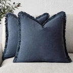 Cushion Cover Set Cotton-Linen Blend Hidden Zipper Set of 2