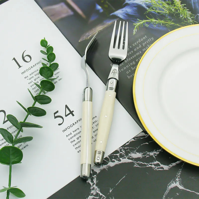 Cutlery Set 304 Stainless Steel Ivory Resin Handles