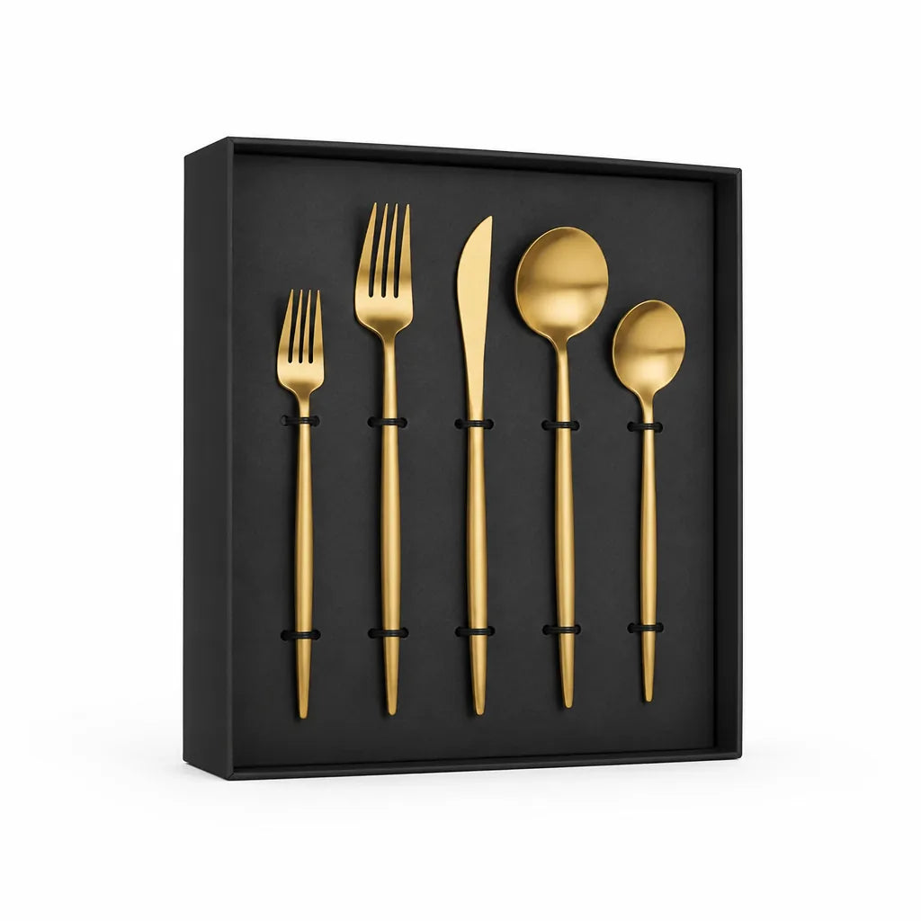 Cutlery Set Matte Stainless Steel Dishwasher-Safe & Rust-Resistant