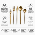 Cutlery Set Matte Stainless Steel Dishwasher-Safe & Rust-Resistant