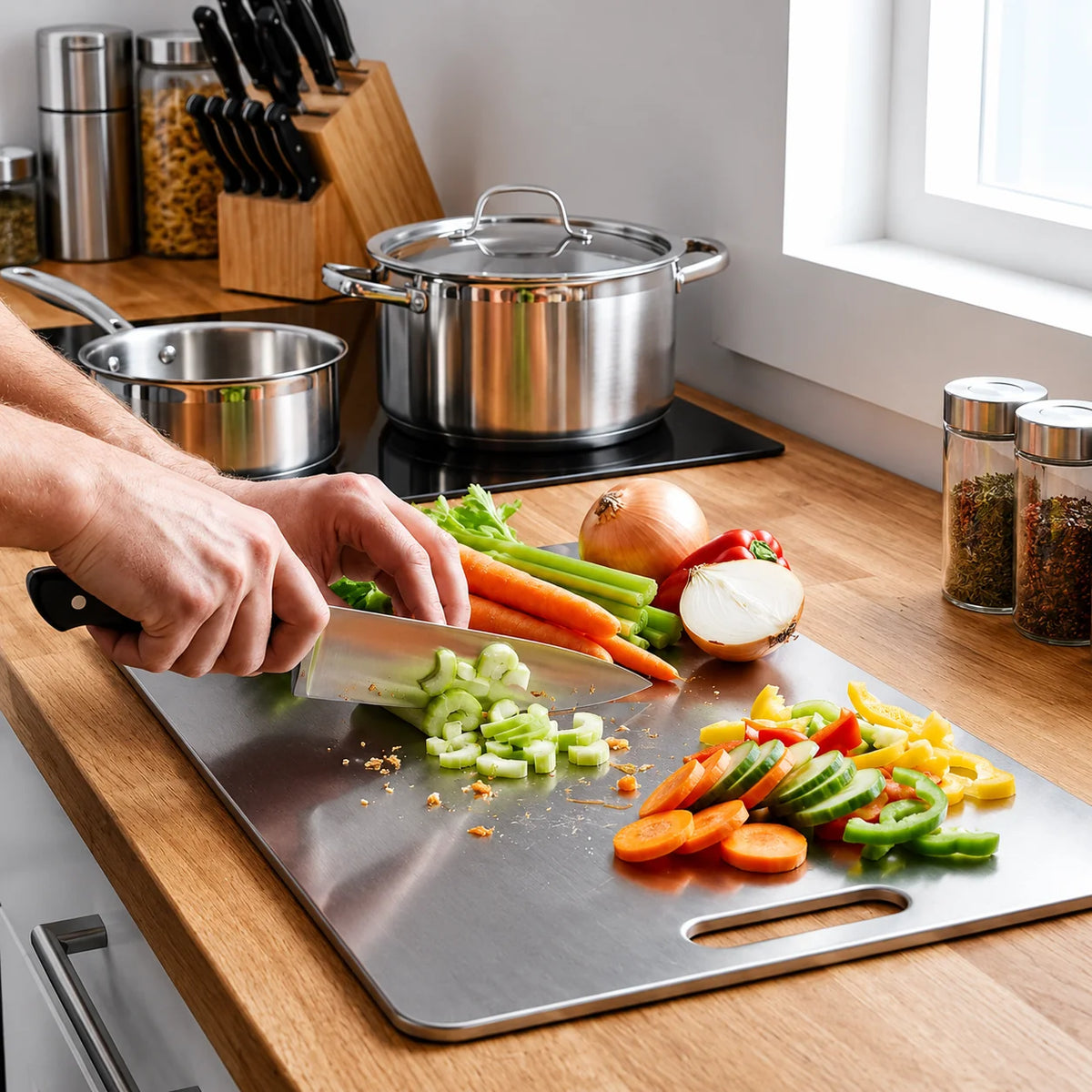 Cutting Board Antibacterial Stainless Steel Dishwasher-Safe