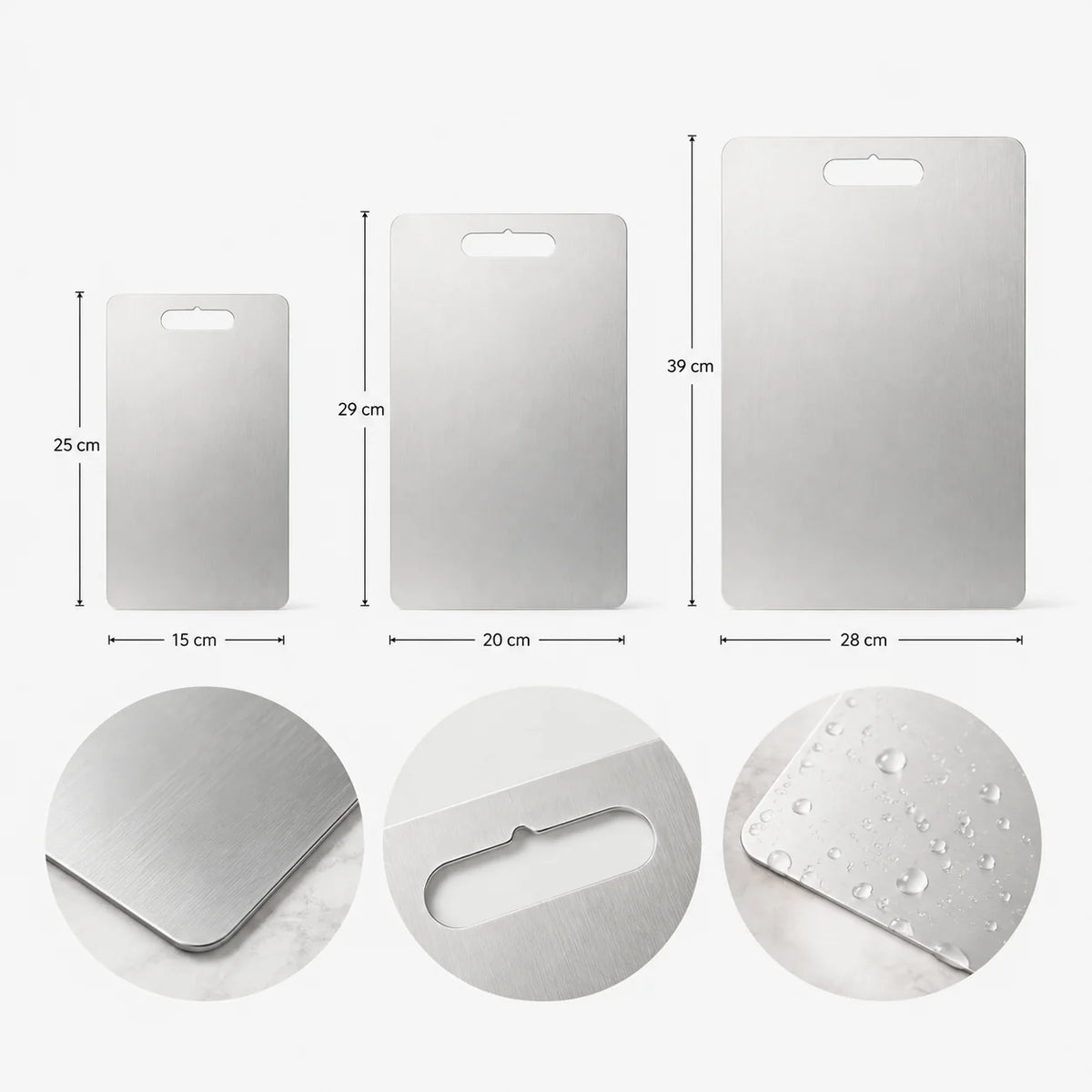 Cutting Board Antibacterial Stainless Steel Dishwasher-Safe
