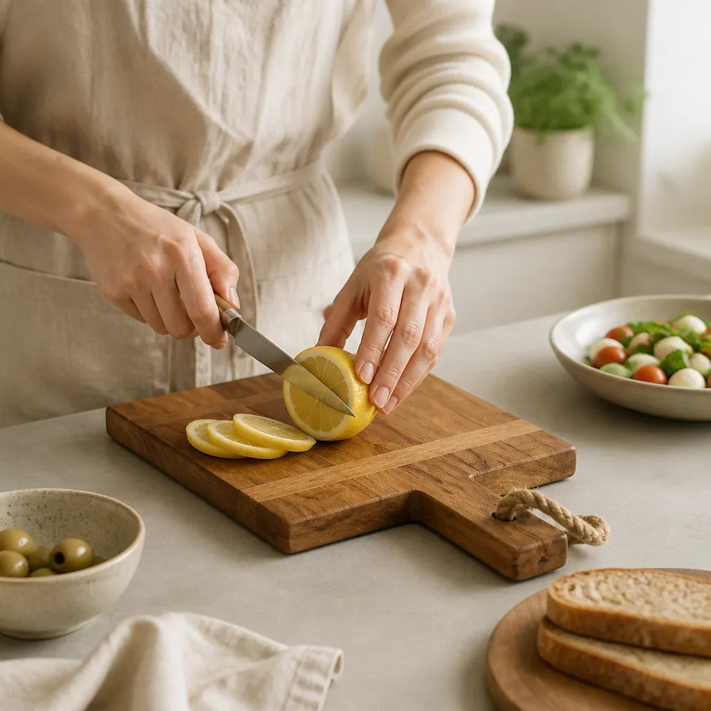 Cutting Board Mango Wood Rope Handle & Serving Tray