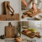 Cutting Board Mango Wood Rope Handle & Serving Tray