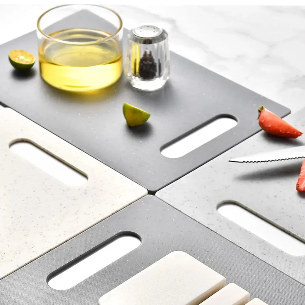 Cutting Board Set Four Double-Sided Space-Saving Holder