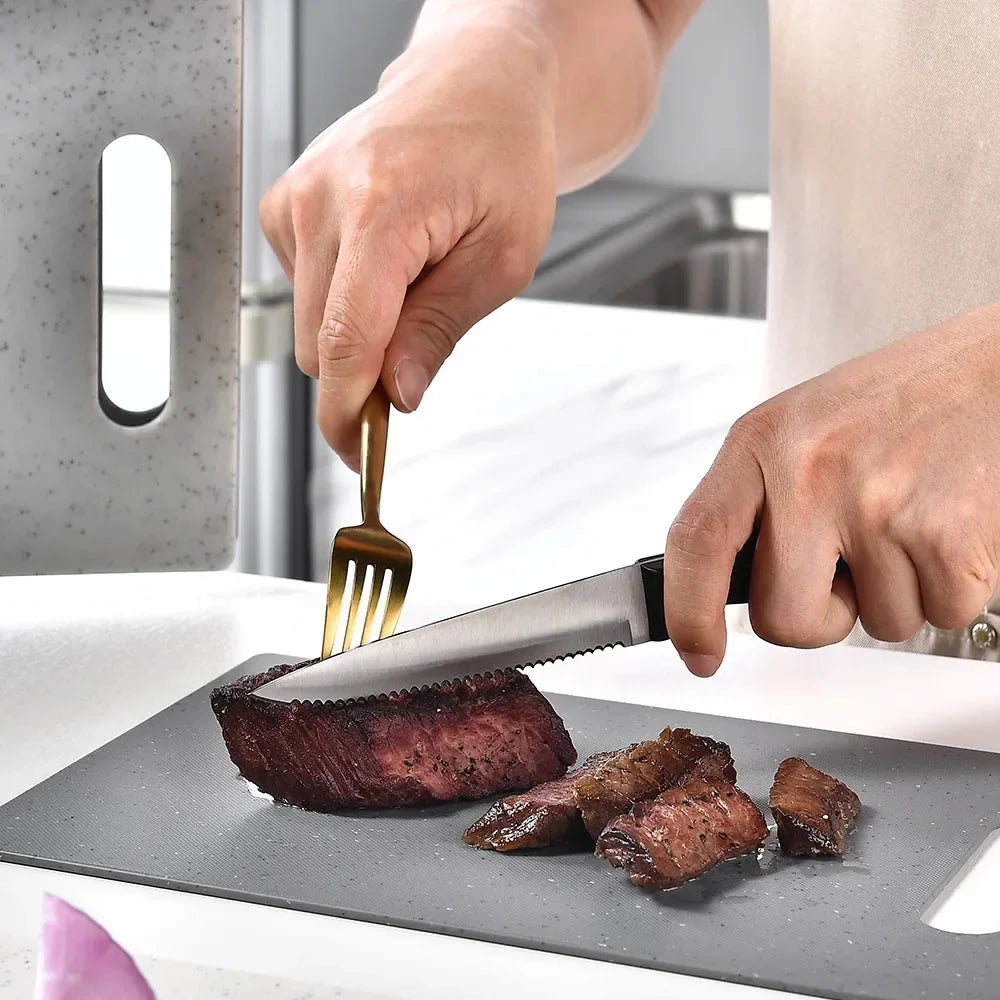 Cutting Board Set Four Double-Sided Space-Saving Holder