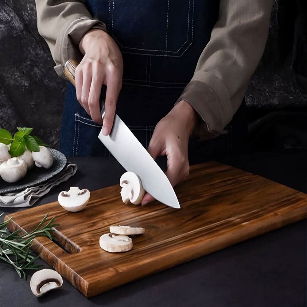 Cutting Board Solid Acacia Wood Carry Handle
