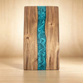 Cutting & Serving Board Handcrafted Turquoise Epoxy Solid Wood